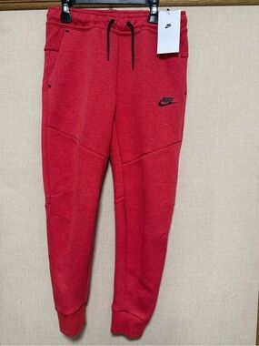 New L Nike Sportswear Tech Fleece Jogger Pants Kids Red Heather HV5869-672 Kids